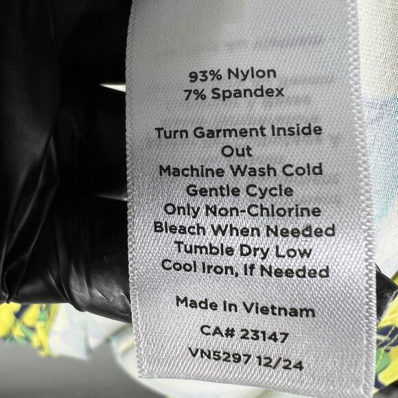 Talbots Women Lp Effortless Jersey Sleeveless Shift Dress Lemon Bunches Slimming - Picture 13 of 14